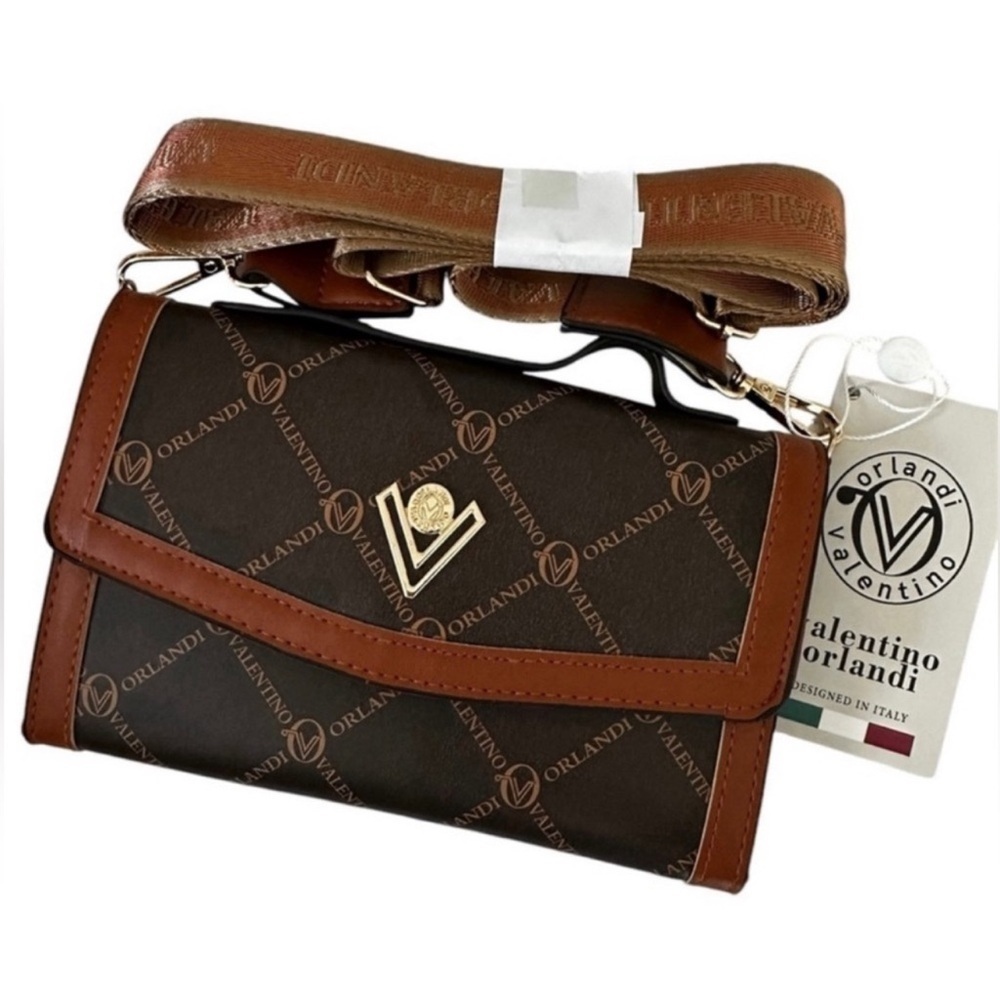 Valentino Orlandi Elegant Brown Crossbody Bag
